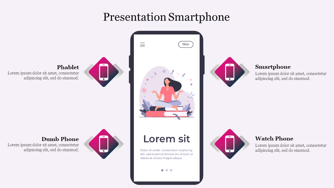 Presentation Smartphone PowerPoint Template & Google Slides